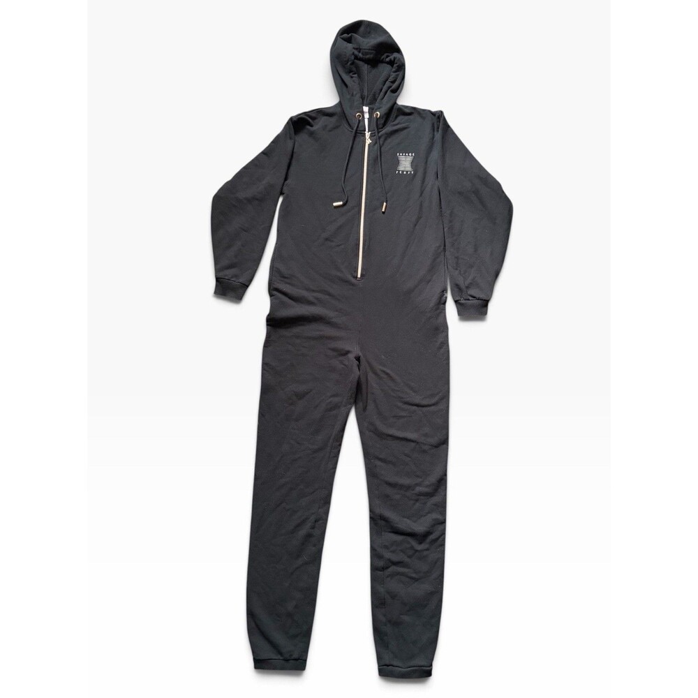 Savage Fenty FOREVER SAVAGE HOODED One-piece hooded jumpsuit Size XS Black